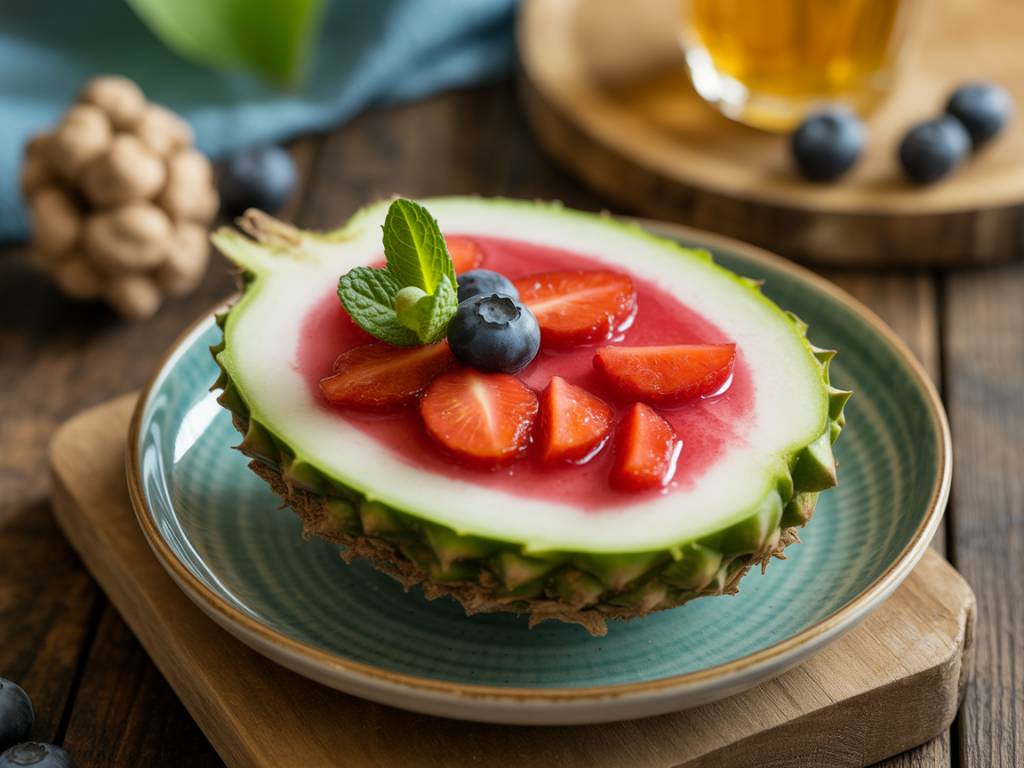 Zoom sur les fruits exotiques parfaits en dessert de la mer
