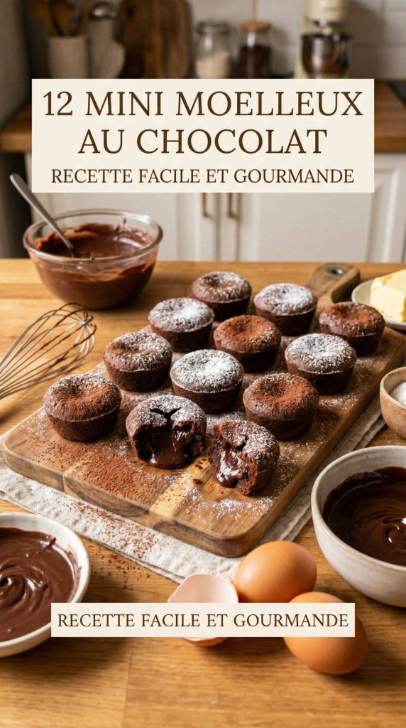 12 mini-moelleux au chocolat : recette facile et gourmande