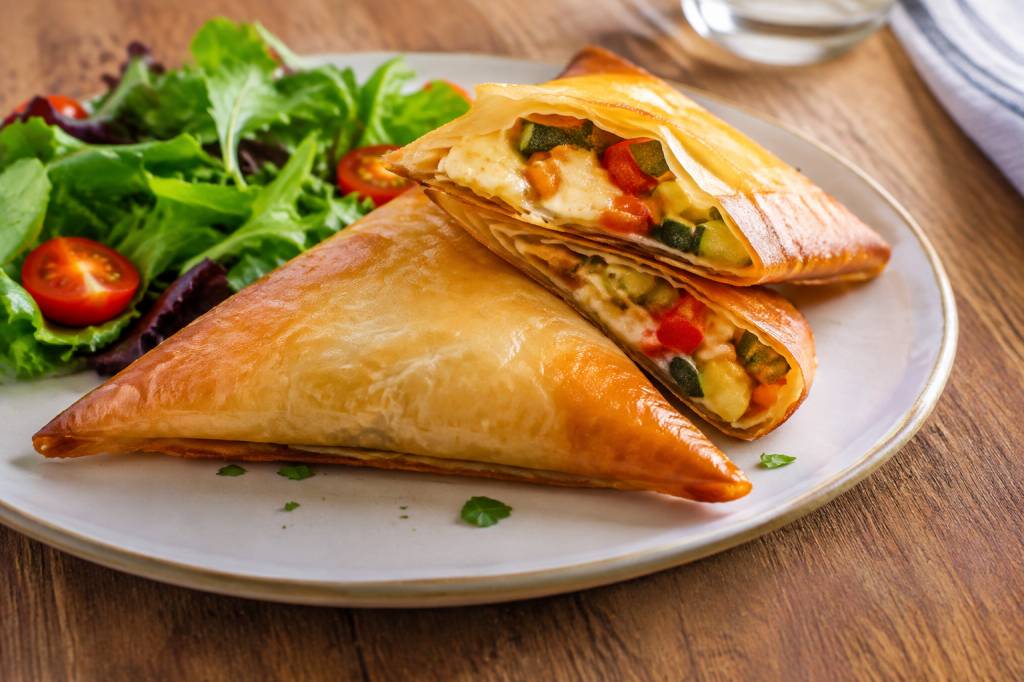 Brick végétarien aux légumes de saison et au fromage fondant